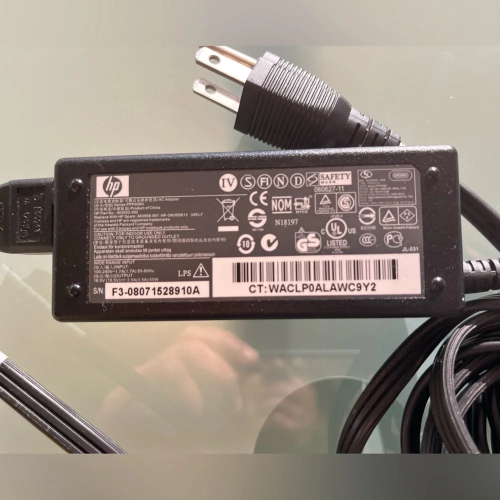 HP Genuine OEM AC Adapter 463552-002 PPP009H Power Cord Battery Charger Laptop